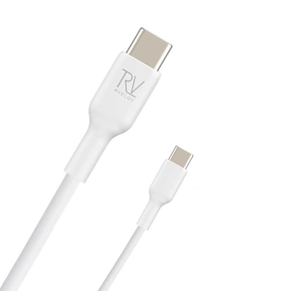Rvelon USB-C till USB-C Kabel 1m - Vit