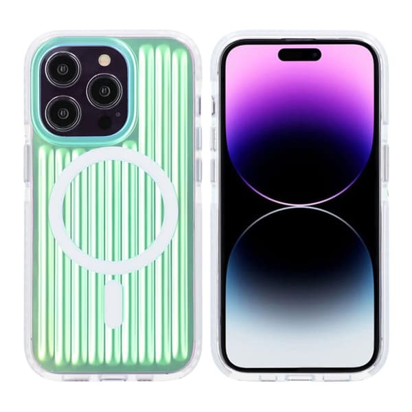 Model reflekterende farve magnetisk etui til iPhone 14 Pro Grøn