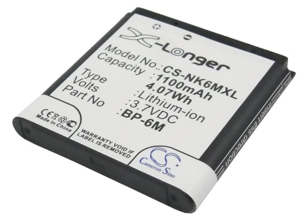 Batteri til BP-6M erstatningsbatteri