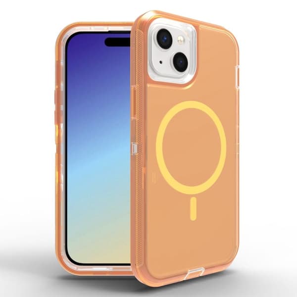 iPhone 15 MagSafe -kotelo – Läpinäkyvä oranssi