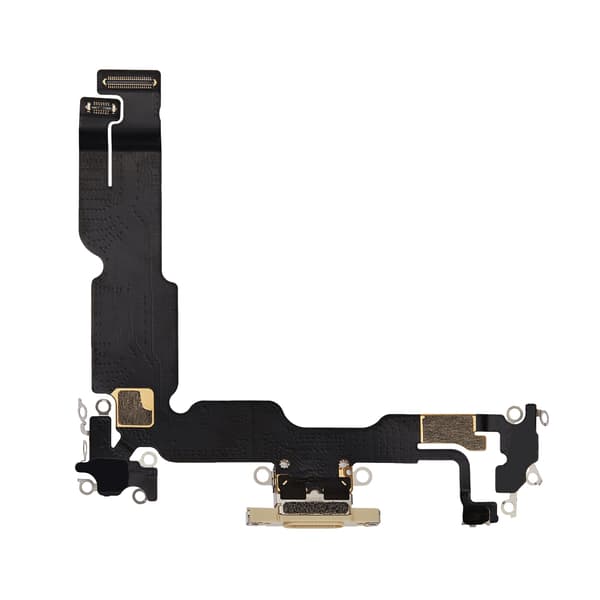 iPhone 15 Plus Opladerstik Flexkabel Gul Original