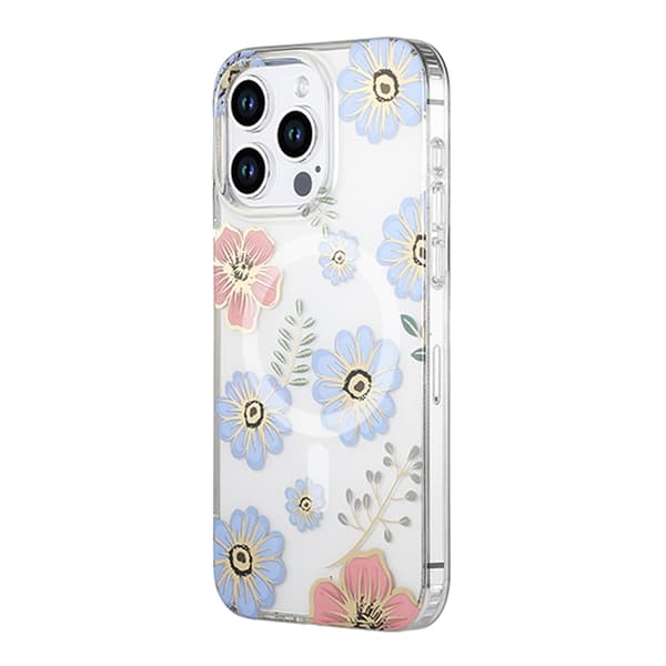 iPhone 13 Pro Max Mobilskal MagSafe - Blommor Röd/Blå