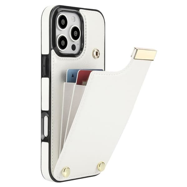 iPhone 16 Pro Plånboksfodral i PU-läder - Vit