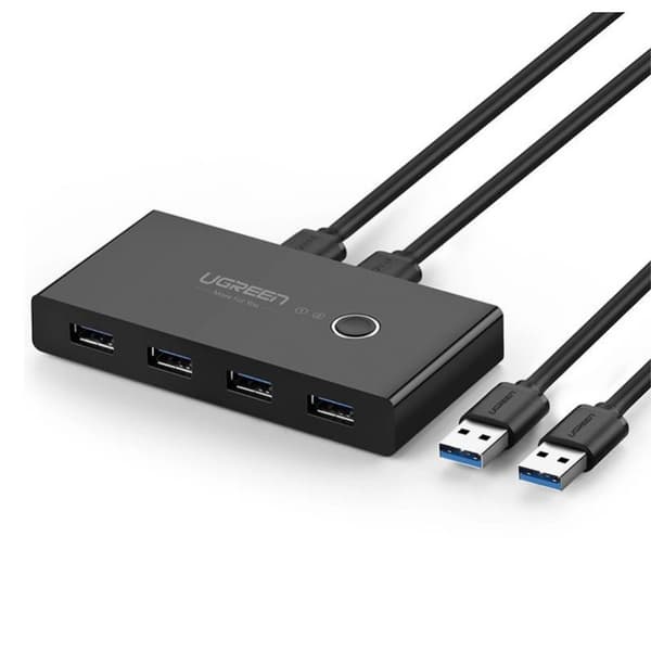 UGREEN USB-A Switch Hub 2x USB-A till 4x USB-A 3.0 - Svart