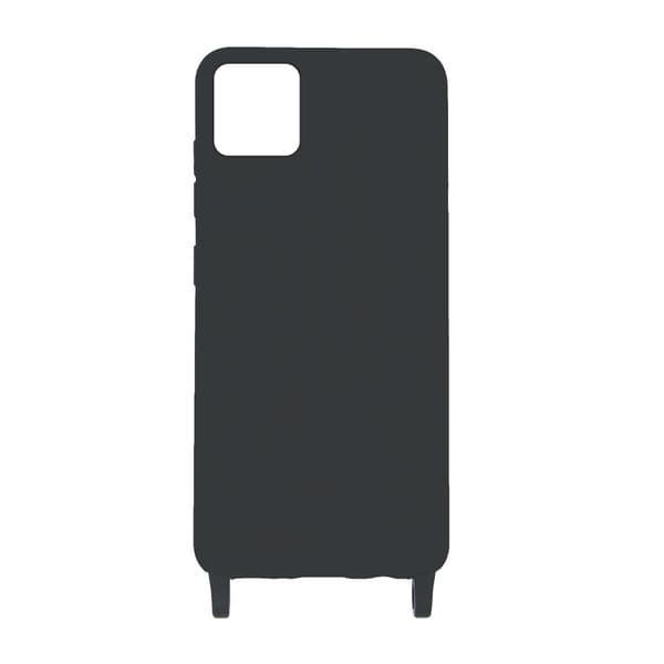 iPhone 11 Pro Max Silikonskal med Rem/Halsband - Svart