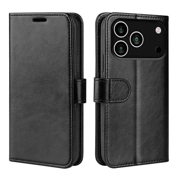 iPhone 18 Pro/17 Pro Plånboksfodral PU-läder - Svart