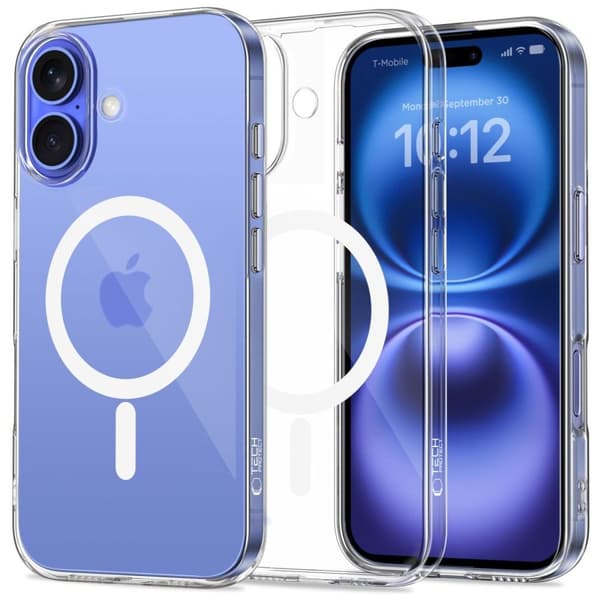 Tech-Protect FlexAir MagSafe -kotelo iPhone 16:lle - Läpinäkyvä