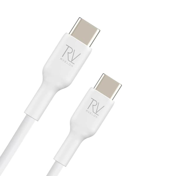 Rvelon USB2.0 USB-C–USB-C SILIKONIKAAPELI 1,83M Valkoinen