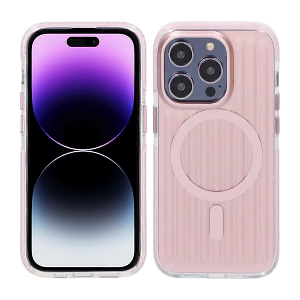 Mønstret TPU-cover til iPhone 14 Pro med MagSafe - Rosa