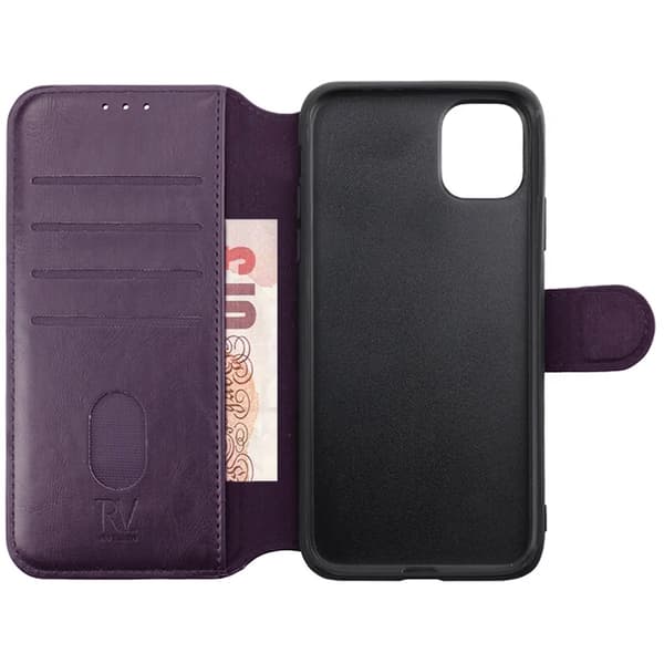 iPhone 11 Plånboksfodral Rvelon - Mörklila