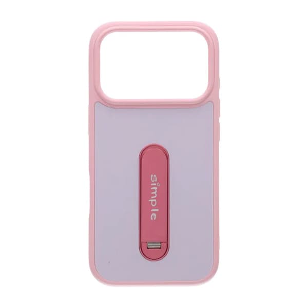 Etui med udfoldeligt roterende stativ til iPhone 17 Pro Max - Pink