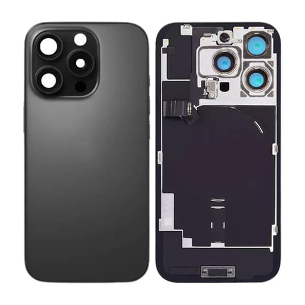 iPhone 16 Pro Max Bagside Glas med små dele - Sort Titan