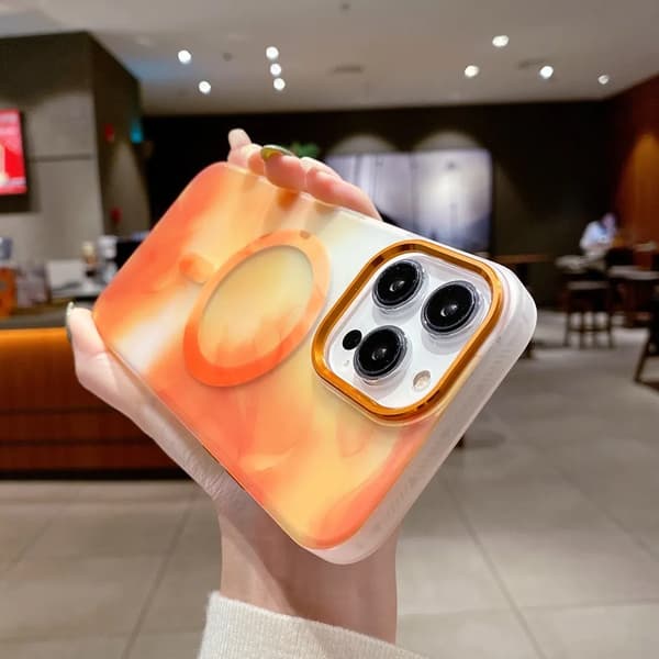 iPhone 13 Pro MagSafe Mobilskal - Orange Abstrakt