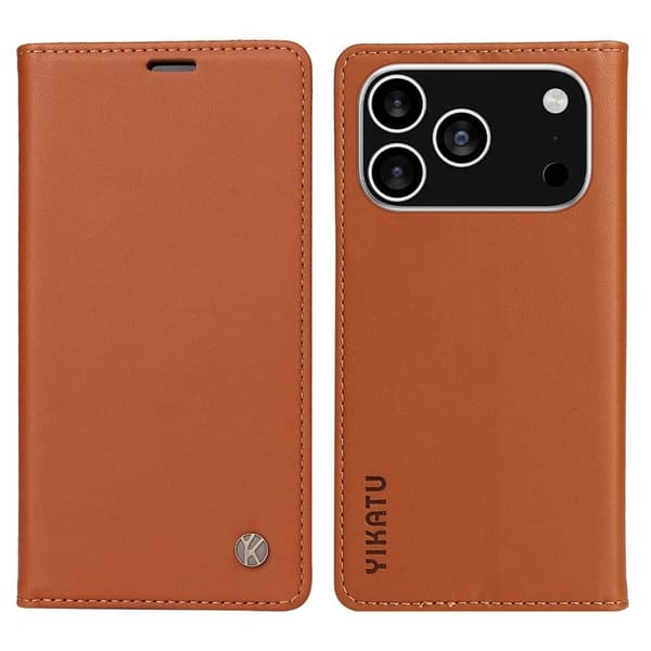YIKATU iPhone 17 Pro Wallet cover - Brun