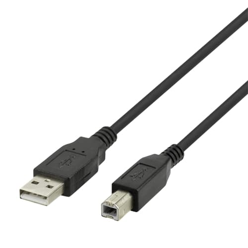 Deltaco USB 2.0-kabel, Typ A - Typ B, 3m - Svart