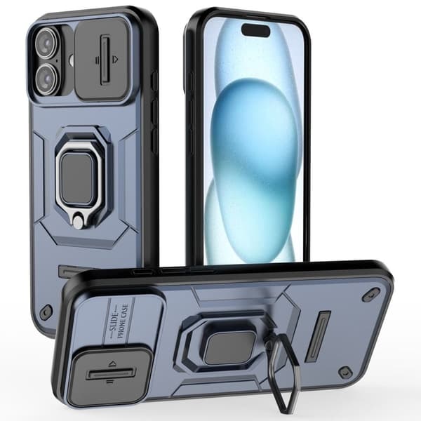 iPhone 16 Plus -kotelo renkaalla - Sininen
