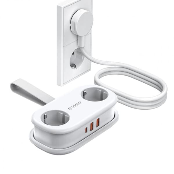 Orico AP3 stikdåse 2x Schuko / 2x USB-A / 1x USB-C - Hvid