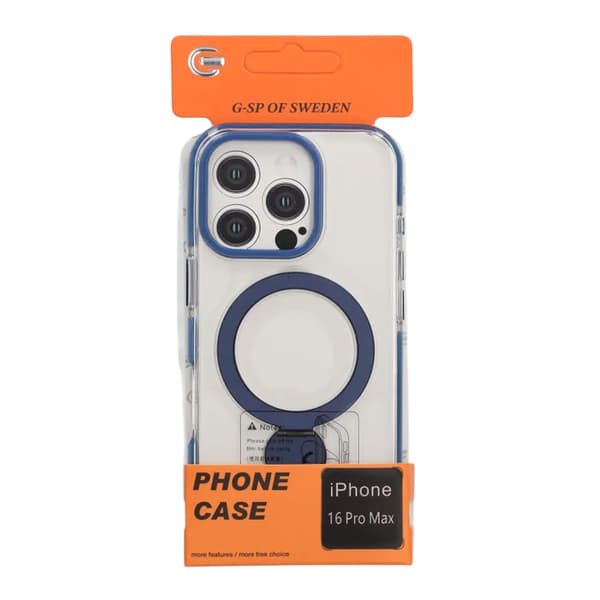 Magsafe Cover til iPhone 16 Pro Max - Transparent blå med ringholder