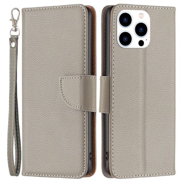 iPhone 16 Pro wallet cover med stativ - Grå