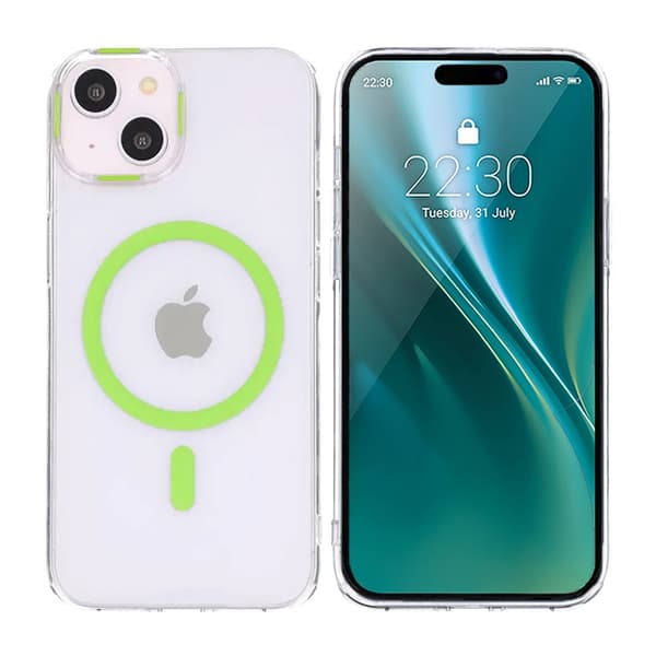 iPhone 15 Stødsikkert Cover med Magsafe - Grøn