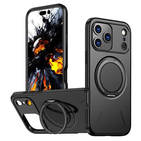 iPhone 18 Pro Max/17 Pro Max MagSafe Cover med Ringholder - Sort