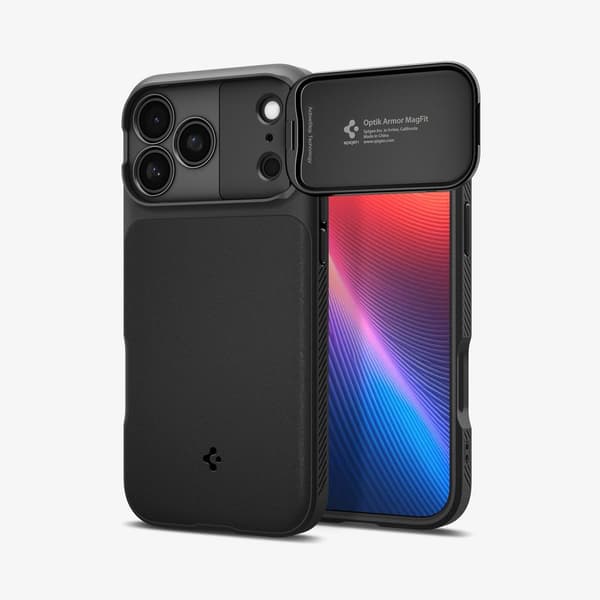 Spigen Optik Armor MagFit Cover til iPhone 18 Pro / 17 Pro - Sort