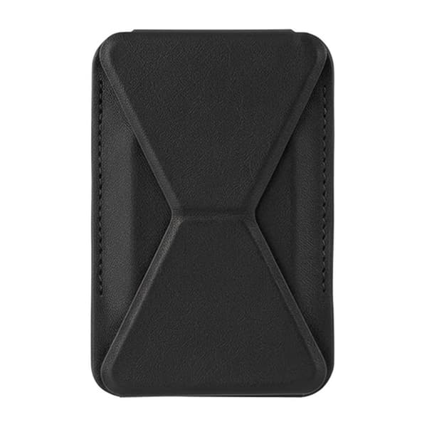 Sammenfoldelig ultratynd magnetisk kortholder telefonstativ sort