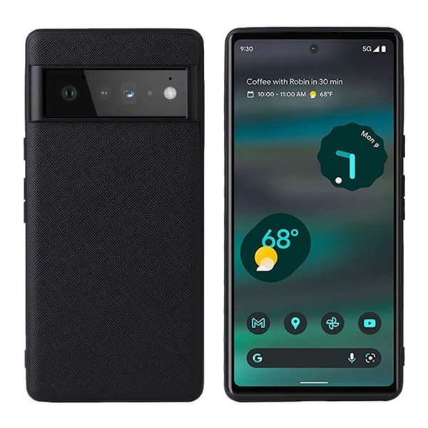 Google Pixel 6a cover med tekstur - Krydsmønster