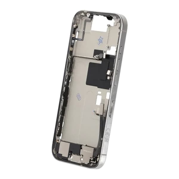 Mellemramme med smådele til iPhone 16 Pro - Hvid Titanium OEM