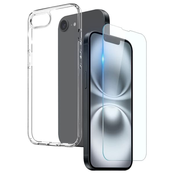 iPhone 17e/16e kuori ja näytönsuoja - Läpinäkyvä