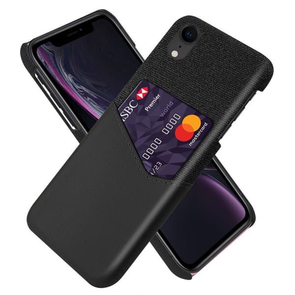 iPhone XR Cover med kortholder - Sort
