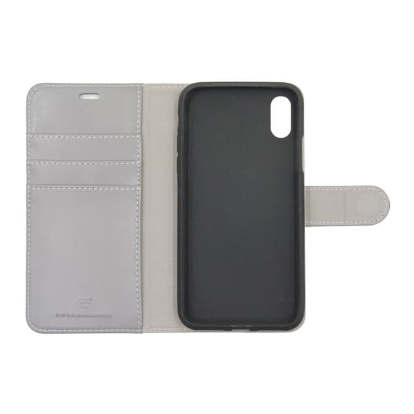 iPhone X och iPhone XS Plånboksfodral Läder med Stativ - Grå