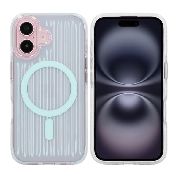 Model reflekterende farve magnetisk etui til iPhone 16 blå
