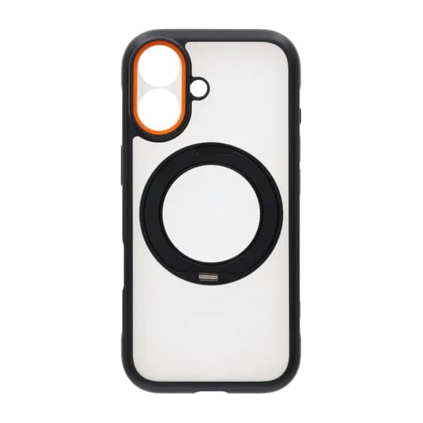 Clear Glow 360-degree Rotating MagSafe Stand Case For iPhone 17 Black