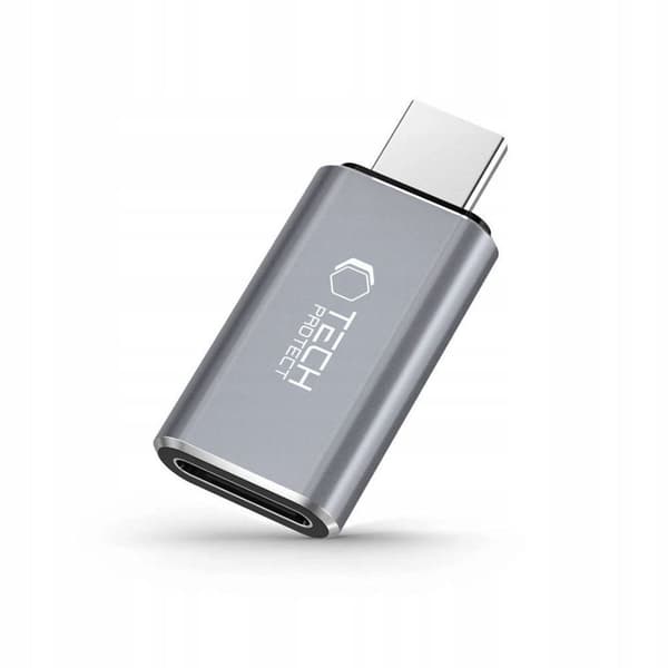 Tech-Protect UltraBoost USB-C (uros) / Lightning (naaras) -sovitin - Harmaa