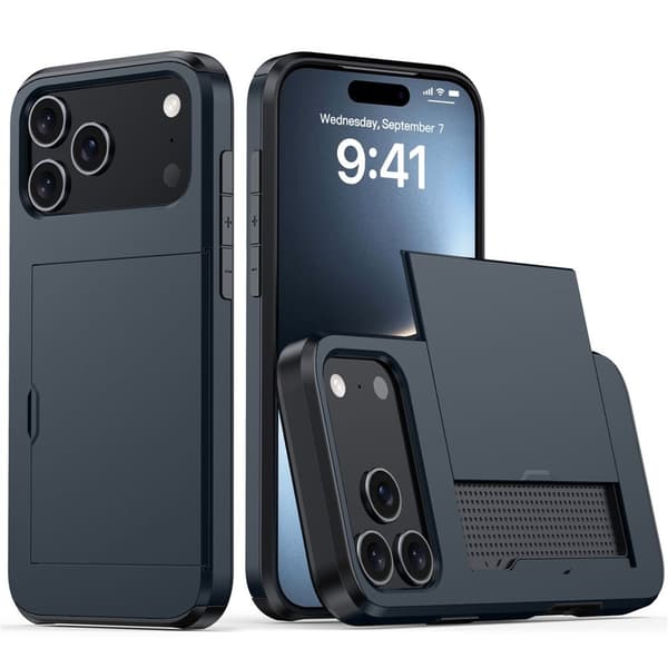 iPhone 17 Pro Cover med kortholder - Mørkeblå