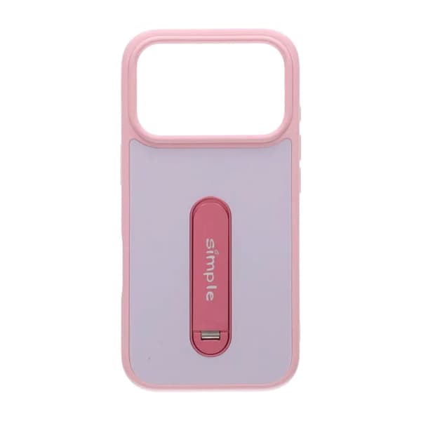 Skal med utfällbart roterande stativ för iPhone 17 Pro - Rosa