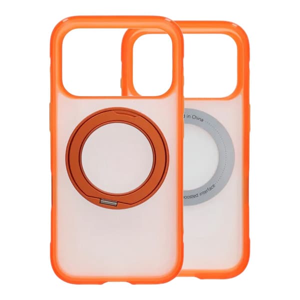 Mat MagSafe-cover med ringstativ til iPhone 17 Pro og 18 Pro - Orange