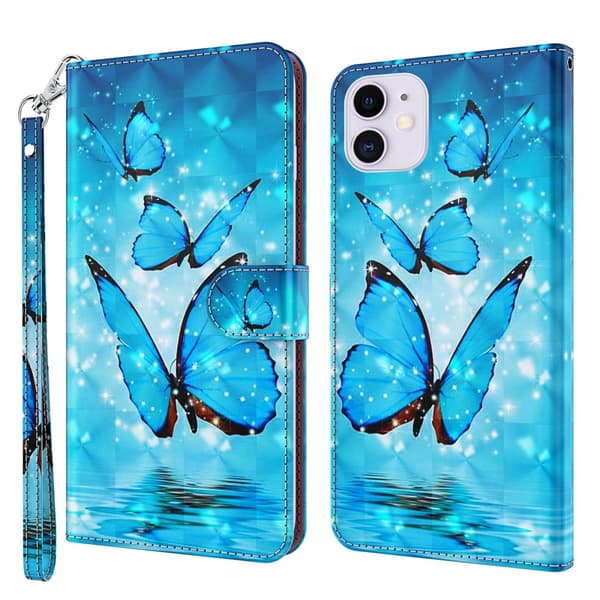 iPhone 13 cover - Blå sommerfugl