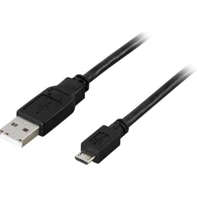 DELTACO Micro USB -kaapeli 3 m Musta