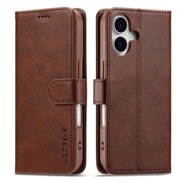 LC.IMEEKE iPhone 17 Plånboksfodral med Ställ - Brun