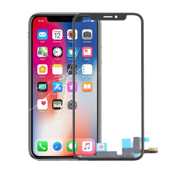 iPhone X lasinäyttö digitointilaitteella ja OCA:lla