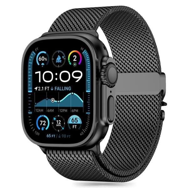 Tech-Protect Milano Urrem til Apple Watch 44/45/46/49 mm - Sort