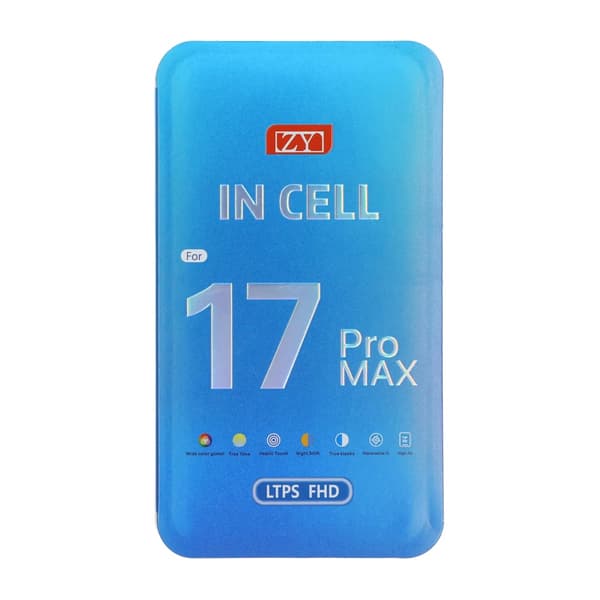 iPhone 17 Pro Max In-Cell FHD COF LCD-skærm Sort (ZY-mærke)