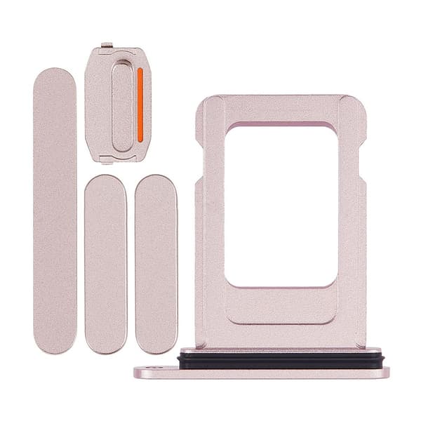 Knapper og SIM-kortholder til iPhone 15 og 15 Plus - Pink