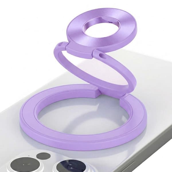 MagSafe Ringholder med Dobbelt Stativ til Mobil - Lilla