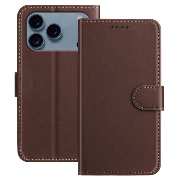 iPhone 18 Pro Max/17 Pro Max Plånboksfodral PU-läder - Brun