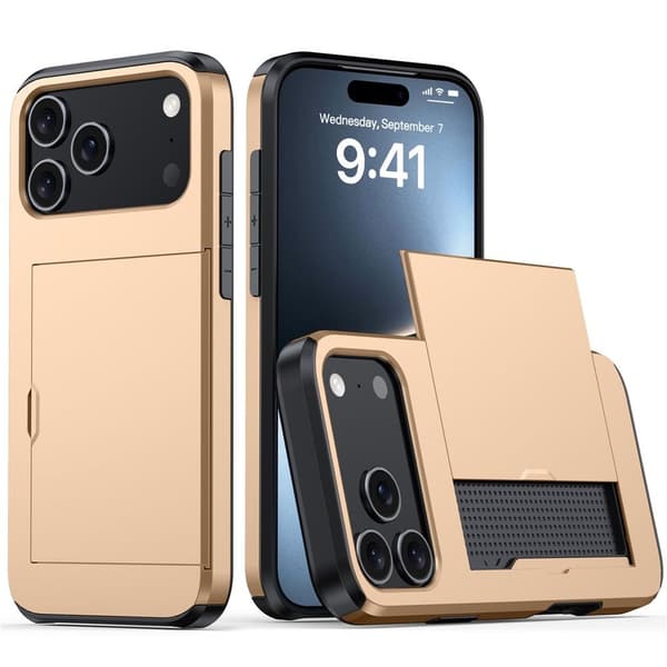 Etui med kortholder iPhone 18 Pro Max, iPhone 17 Pro Max - Gul