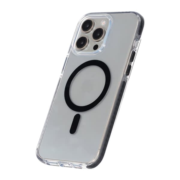 iPhone 15 Pro Max Mobilcover Magnet Dobbeltbeskyttelse - Sort