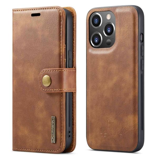 DG.MING Wallet Cover til iPhone 14 Pro - Brun